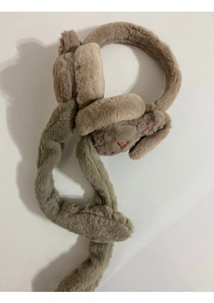 Peluş Tavşan Kulaklı Hareketli Yumuşak Sıcak Tutan Kulaklık