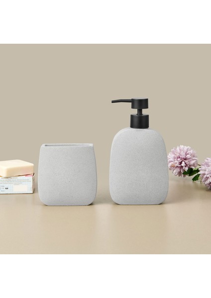 Bath Mithra 2'li Banyo Sıvı Sabunluk Seti - Gri