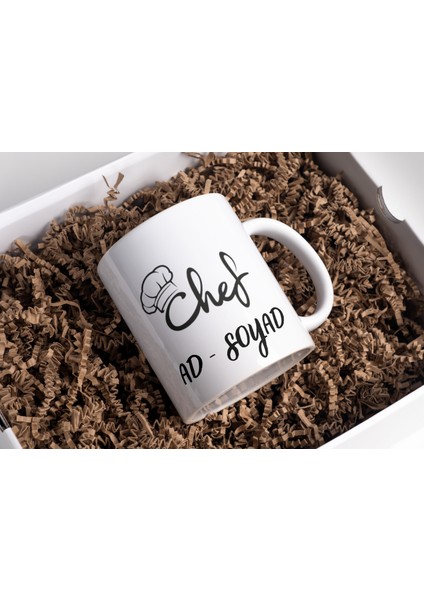 Kişiye Özel Chef Baskılı Premium Beyaz Porselen Kupa Bardak - Şef - Aşçı fiyatları