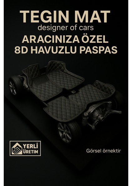 Mercedes Mercedes Benz A Serisi 2013-2018 Arası 8d Araca Özel Havuzlu Suni Deri Paspas Siyah Bej (Tam Kaplama, 11 Mm, Kokusuz)