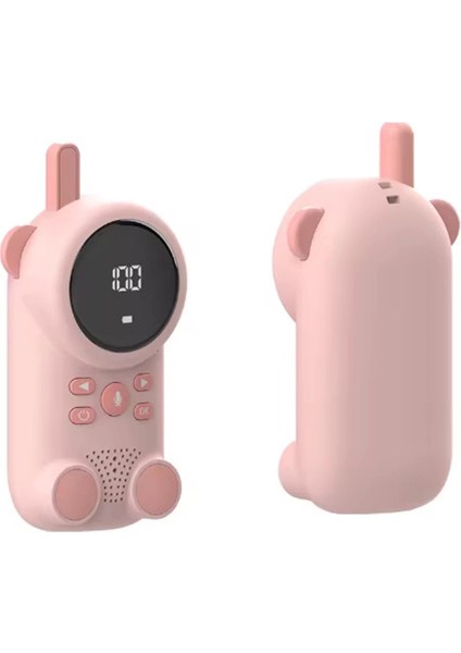 Çocuklar Için Kamp Yürüyüş El Telsizi Şarj Edılebılır 3km Menzil Pembe