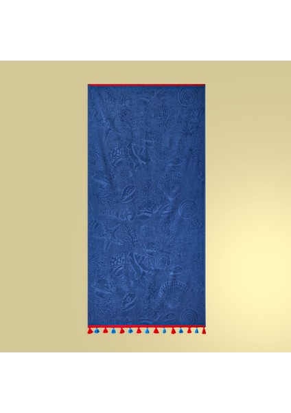 Soft Seashell Plaj Havlusu - Lacivert - 70X140 cm