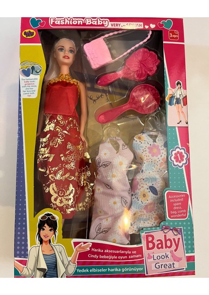 Anlily Oyuncak Bebek 2 Yedek Elbiseli 30 cm Model Bebek K