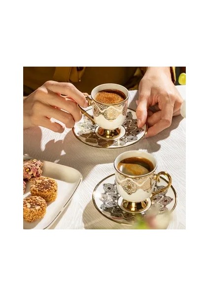 Ece 12 Parça Porselen Kahve Fincan Takımı - Beyaz modelleri