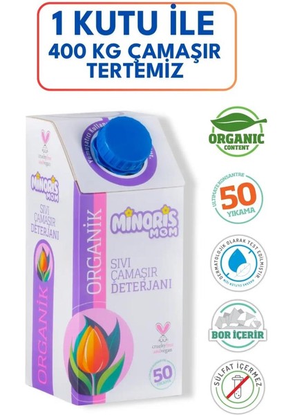 Minoris Mom Organik Sıvı Çamaşır Deterjanı 1 Lt 50 Yıkama