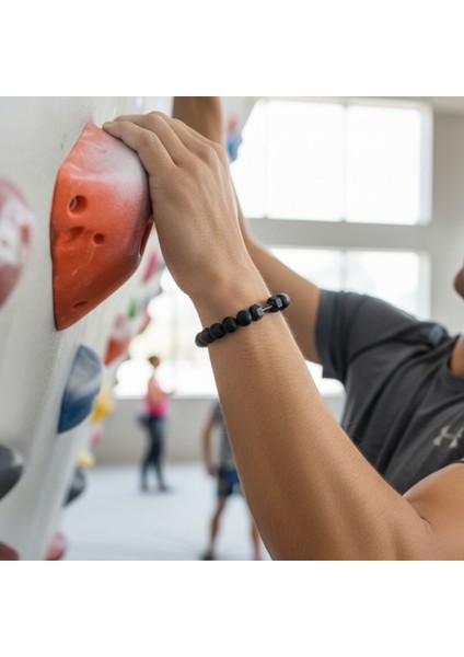 Siyah Mat Obsidyen Erkek Dambıl Bileklik - Spor Bileklik fiyatları