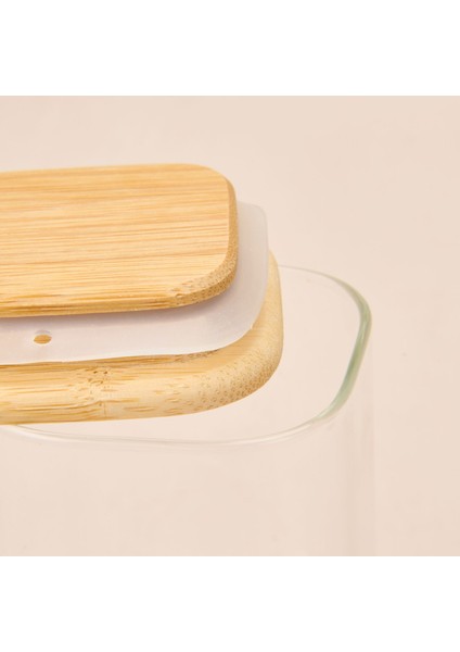 Kare Mantar Kapak Cam Kavanoz - Şeffaf / Açık Kahverengi - 210 ml modelleri