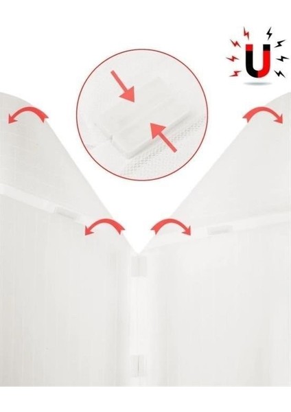 Manyetik Mıknatıslı Beyaz Kapı Pencere Sinekliği Tülü 90 x 210 cm