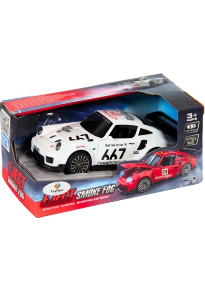 Işıklı Sesli Duman Çıkaran Sürtmeli Spor Araba BSP-1A