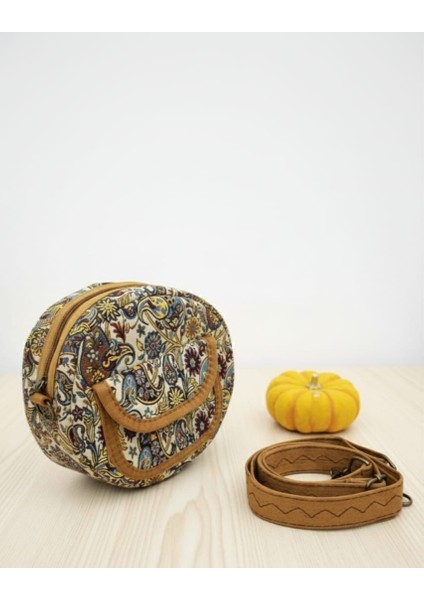 Otantik Mozaik Desen Yuvarlak Kadın Çantası