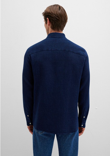 Lacivert Örme Gömlek 0211681-18790