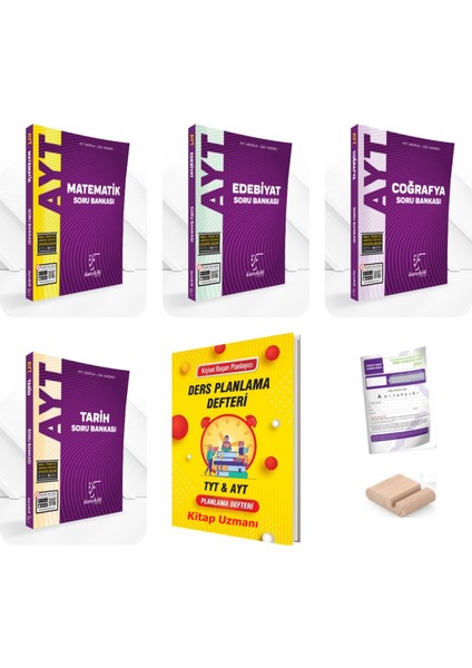 Ayt Matematik Soru Bankası + Ayt Edebiyat Soru Bankası + Ayt Tarih Soru Bankası + Ayt Coğrafya Soru Bankası Ayt 2026+TELEFON Tutucu +Deneme