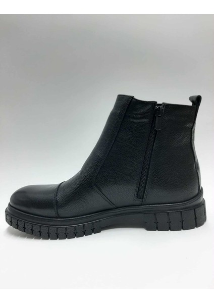 Hakiki Deri Içi Tüylü Esnek Kauçuk Tabanlı Fermuarlı Postal Kışlık Erkek Bot C-9740067ATC modelleri