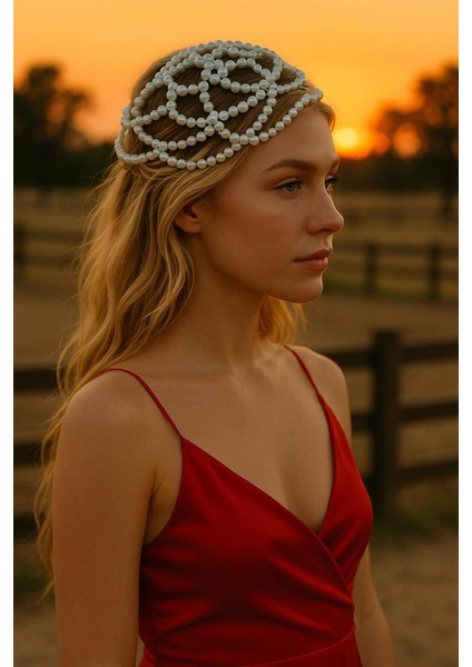 Örgü Incili Saç Aksesuarı