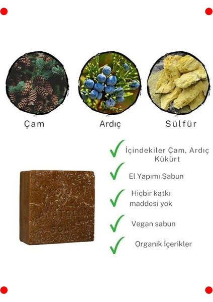 Çam Ardıç Kükürt Doğal Sabun - Egzama & Sivilceye Yönelik indirimleri