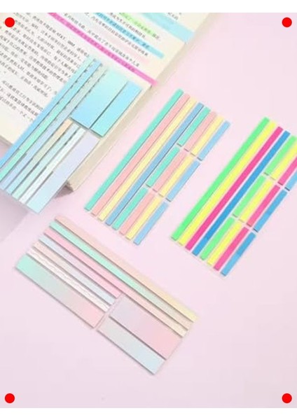 Şeffaf Renkli Yapışkanlı Not Şeritleri Seti fiyatları