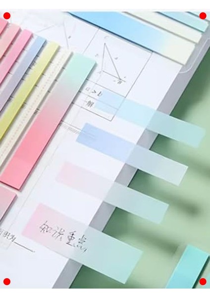 Şeffaf Renkli Yapışkanlı Not Şeritleri Seti modelleri