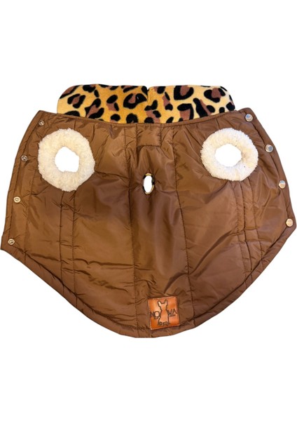 NOVABLAF Bronzleopar Polar Astarlı Su Geçirmez Köpek Montu