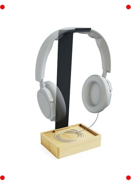 Metal ve Bambu Kulaklık Standı Düzenleyici