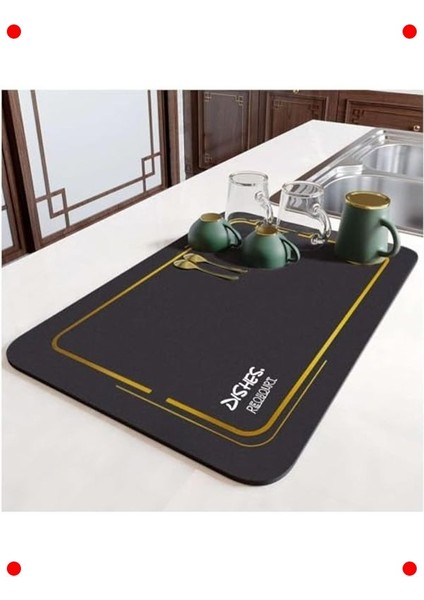 Kaymaz Tezgah Üstü Bulaşık Kurulama Matı - Siyah