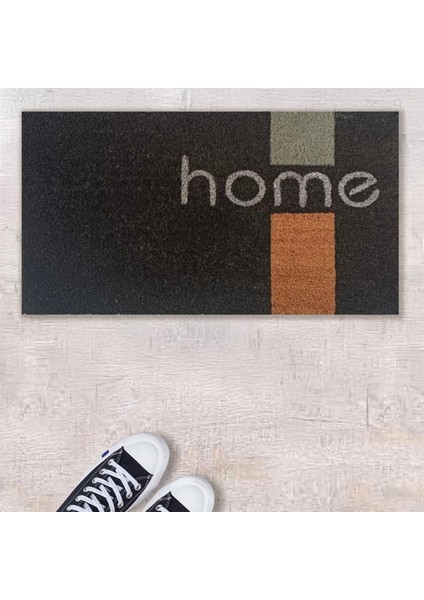 Home Koko Geometrik Home Desenli Kapı Paspası - Siyah - 35X60 cm