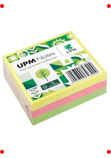 3'lü Neon Karışık Not Kağıdı Seti - 75X75 mm