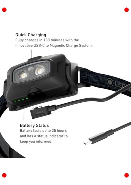 Şarj Edilebilir Kompakt LED Kafa Feneri (Siyah) indirimleri