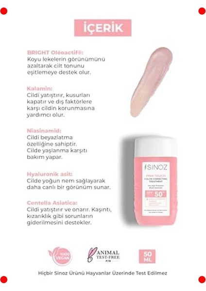 SPF50 Ton Eşitleyici Pembe Nemlendirici Yüz Güneş Kremi fiyatları