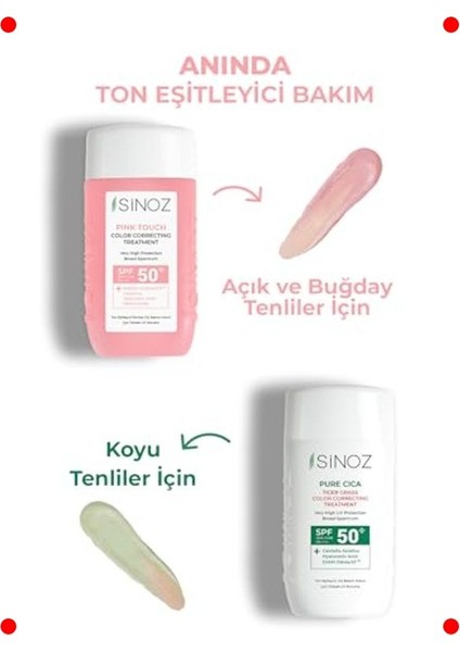 SPF50 Ton Eşitleyici Pembe Nemlendirici Yüz Güneş Kremi fırsatları