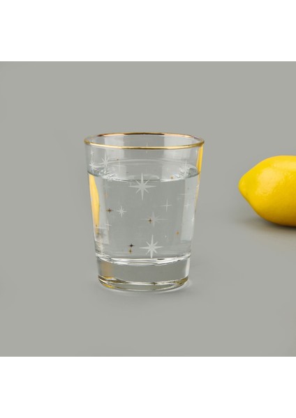Star Altın Yaldızlı 4'lü Su Bardağı Seti - Sarı / Şeffaf - 270 ml fiyatları