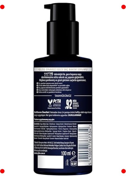 Nemlendirici Gece Bakım Serumu - Saçlar Için 100ML fiyatları