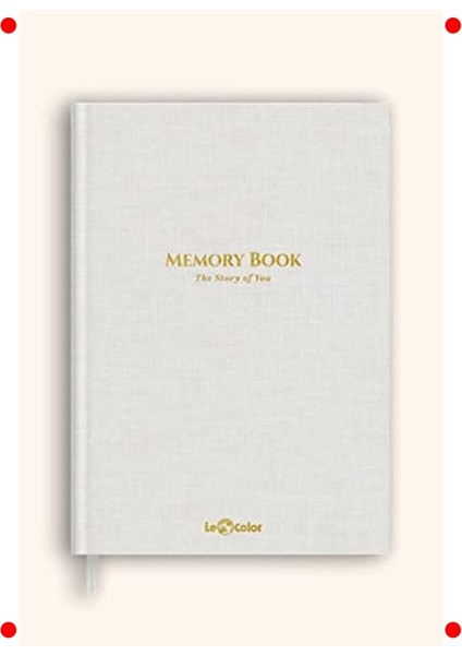 Keten Kapaklı Anı Defteri, Altın Kenarlı (Beyaz)