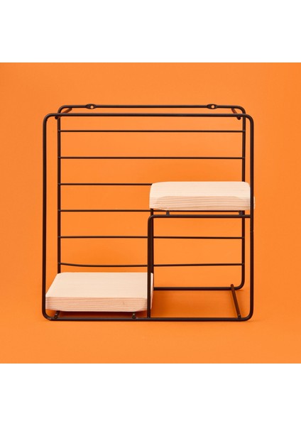 Dekoratif Dörtgen Raf - Siyah - 30 cm