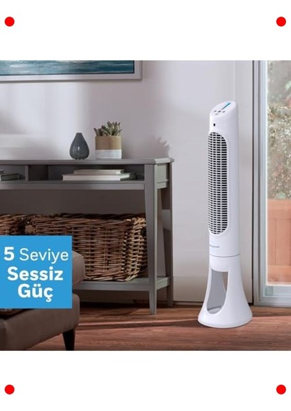 Sessiz Salınımlı Kule Vantilatör - 5 Hız Uzaktan Kumandalı modelleri