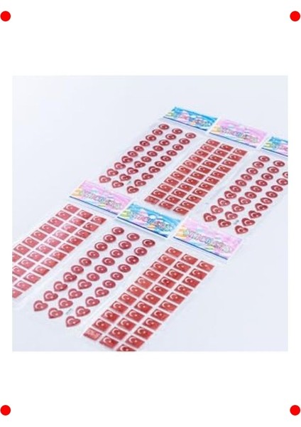 6 Adet Kabartmalı Yapışkan Bayrak Sticker Seti