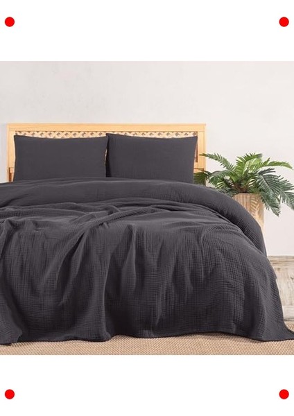 Çift Kişilik %100 Pamuk Müslin Yatak Örtüsü Seti