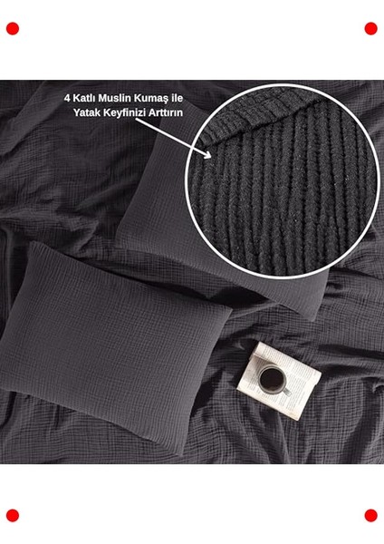 Çift Kişilik %100 Pamuk Müslin Yatak Örtüsü Seti modelleri