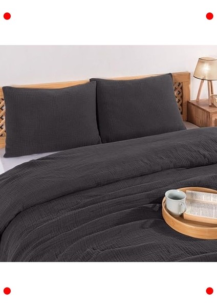 Çift Kişilik %100 Pamuk Müslin Yatak Örtüsü Seti fırsatları