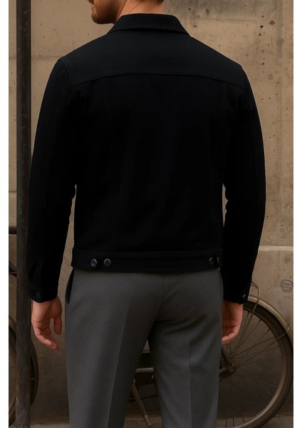 Erkek Trend Comfort Günlük Slim Fit Siyah Kot Ceket indirimleri