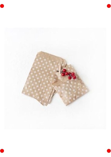 Puantiye Desenli Kraft Kağıt Kese 50 Adet 11X20 cm modelleri