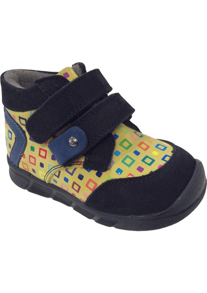 1001 Ridente Siyah Sarı Baskı Bebe Erkek Çocuk Bot % 100 Deri Cırtlı fiyatları