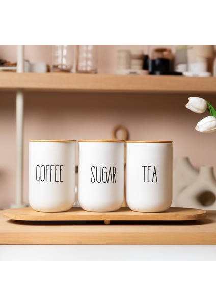 Bambu Kapaklı 3'lü Cam Kavanoz Seti