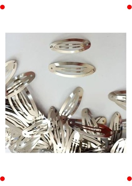 100 Adet Gümüş Renk 5 cm Metal Çıtçıt Toka