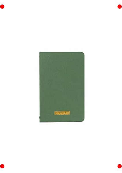 9X14 cm Karton Kapaklı Yeşil Dikişli Defter