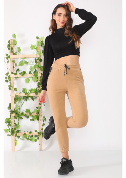 Cepleri Deri Detaylı Polar Yumuşacık Eşofman Altı fiyatları