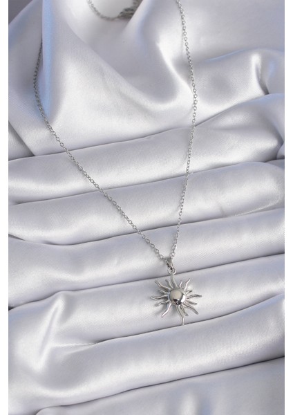 316L Çelik Gold Renk Zincir Güneş Figür Kadın Kolye fiyatları