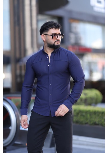 Slim Fit Uzun Kollu Klasik Yaka Düğmeli Gömlek - Şık & Günlük Kombin