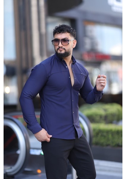 Slim Fit Uzun Kollu Klasik Yaka Düğmeli Gömlek - Şık & Günlük Kombin modelleri