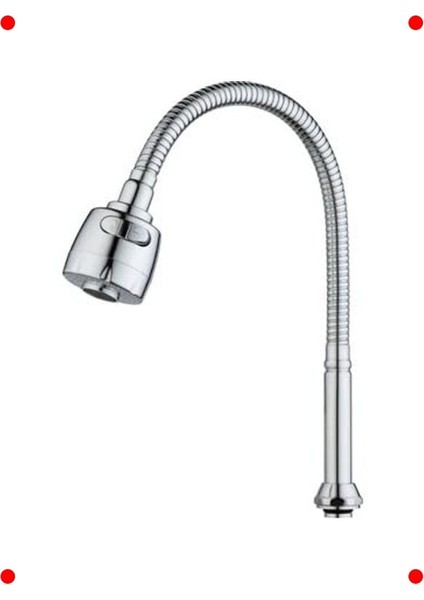 Krom Spiral Hortumlu Döner Musluk Ucu