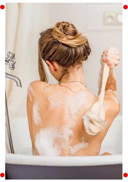 At Kılı Banyo Fırçası, Peeling & Sırt Kesesi, Ahşap Sap